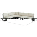 Meridian Maldives Cream Water Resistant Fabric Outdoor Patio Modular Sectional IMAGE 6