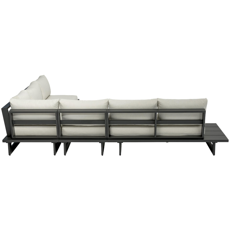 Meridian Maldives Cream Water Resistant Fabric Outdoor Patio Modular Sectional IMAGE 4