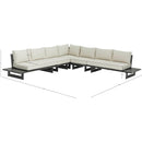 Meridian Maldives Cream Water Resistant Fabric Outdoor Patio Modular Sectional IMAGE 10