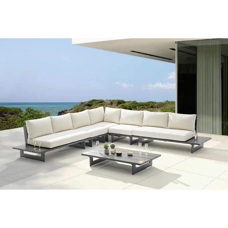 Meridian Maldives Cream Water Resistant Fabric Outdoor Patio Modular Sectional IMAGE 2