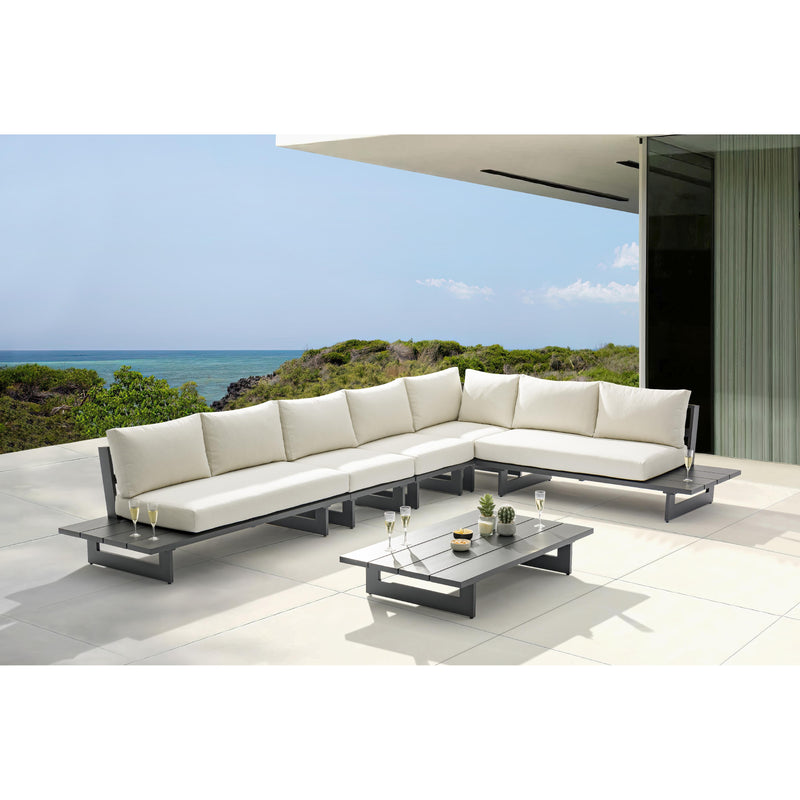Meridian Maldives Cream Water Resistant Fabric Outdoor Patio Modular Sectional IMAGE 2