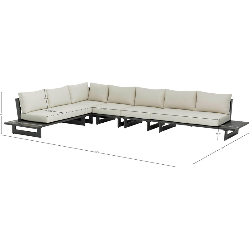 Meridian Maldives Cream Water Resistant Fabric Outdoor Patio Modular Sectional IMAGE 10