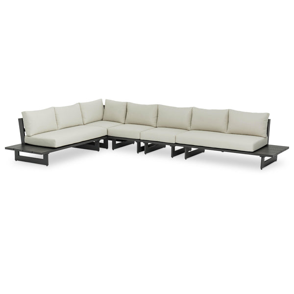 Meridian Maldives Cream Water Resistant Fabric Outdoor Patio Modular Sectional IMAGE 1