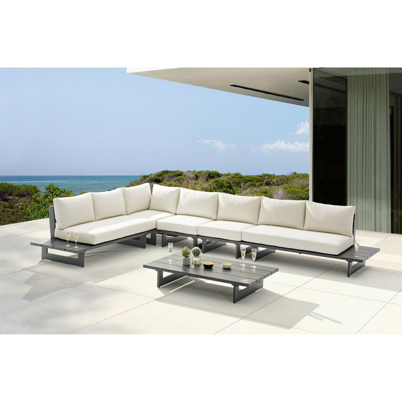 Meridian Maldives Cream Water Resistant Fabric Outdoor Patio Modular Sectional IMAGE 2