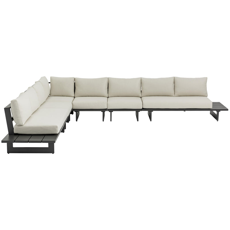 Meridian Maldives Cream Water Resistant Fabric Outdoor Patio Modular Sectional IMAGE 5
