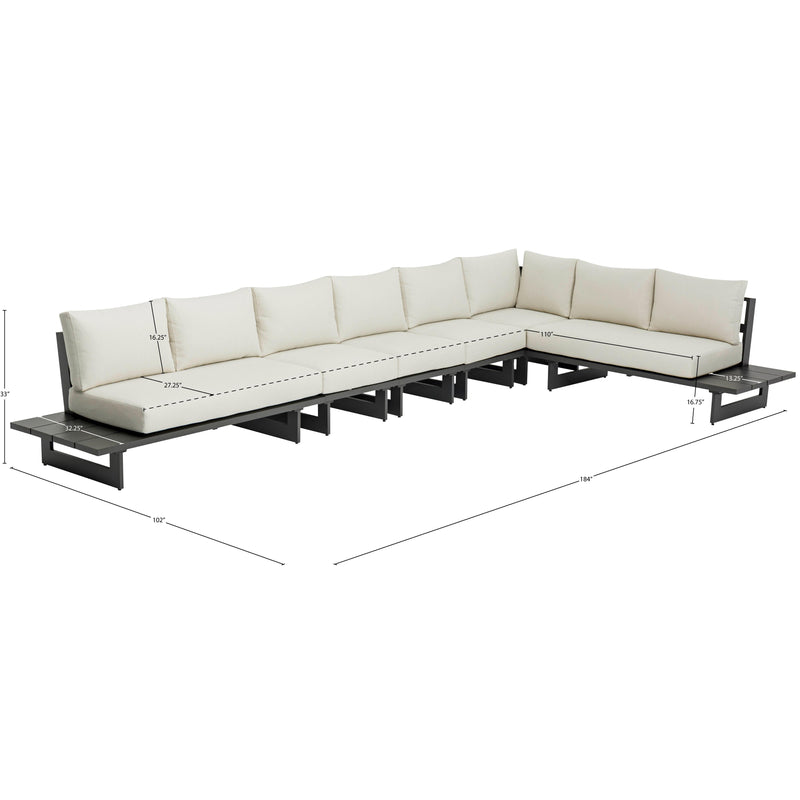 Meridian Maldives Cream Water Resistant Fabric Outdoor Patio Modular Sectional IMAGE 10