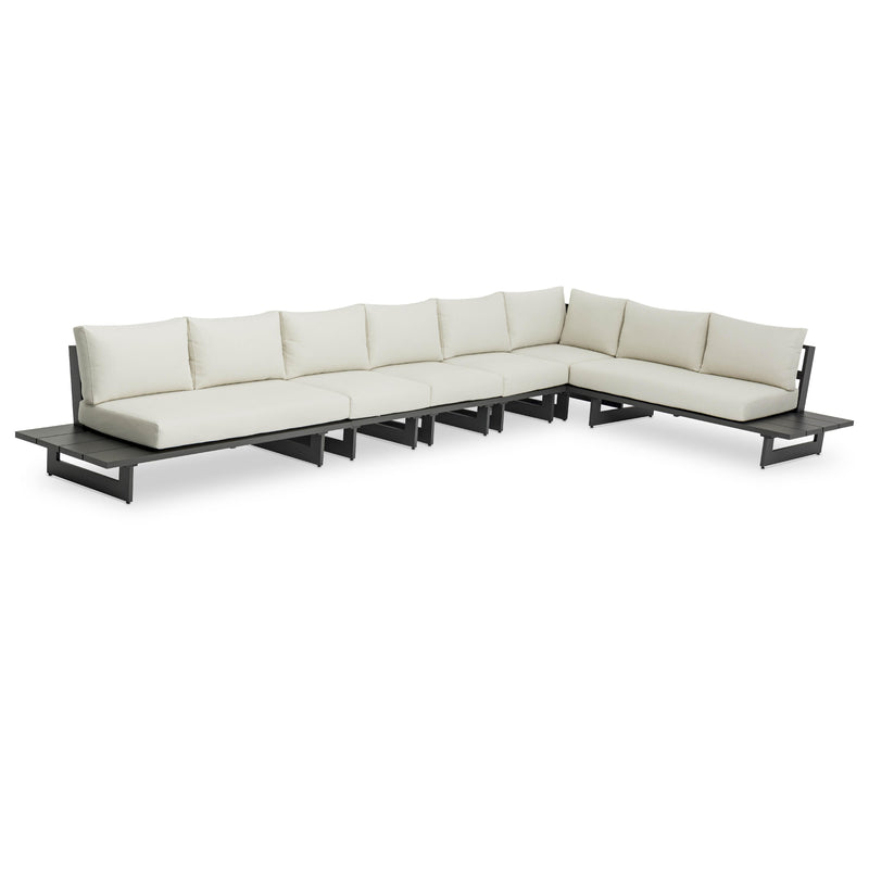 Meridian Maldives Cream Water Resistant Fabric Outdoor Patio Modular Sectional IMAGE 1