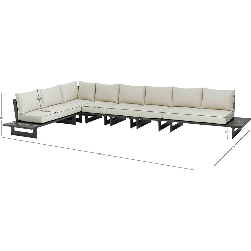 Meridian Maldives Cream Water Resistant Fabric Outdoor Patio Modular Sectional IMAGE 10