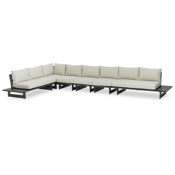 Meridian Maldives Cream Water Resistant Fabric Outdoor Patio Modular Sectional IMAGE 1