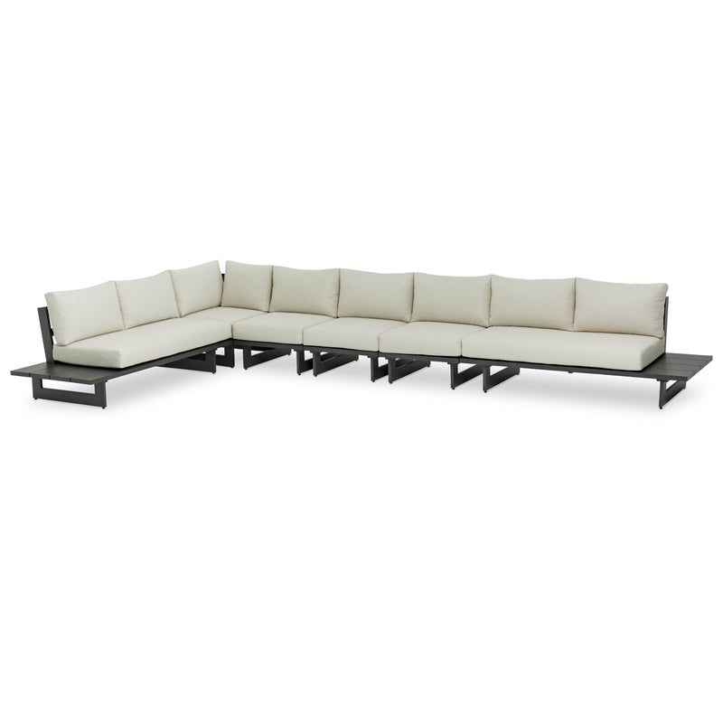 Meridian Maldives Cream Water Resistant Fabric Outdoor Patio Modular Sectional IMAGE 1