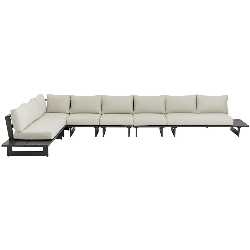 Meridian Maldives Cream Water Resistant Fabric Outdoor Patio Modular Sectional IMAGE 5