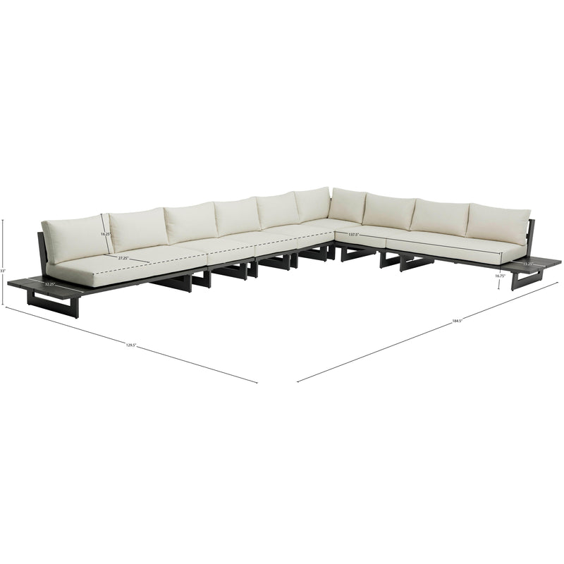 Meridian Maldives Cream Water Resistant Fabric Outdoor Patio Modular Sectional IMAGE 10