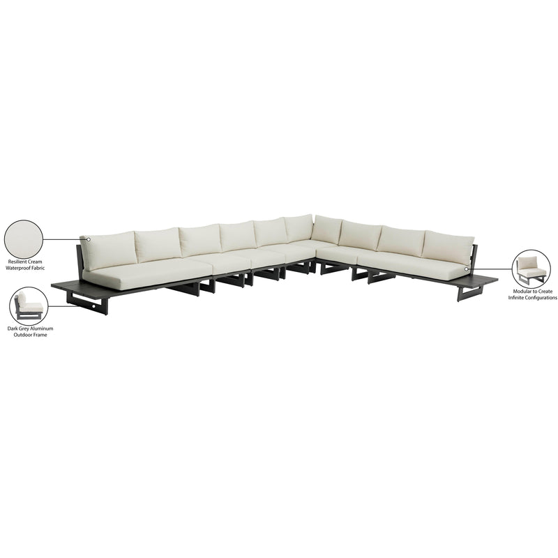 Meridian Maldives Cream Water Resistant Fabric Outdoor Patio Modular Sectional IMAGE 11
