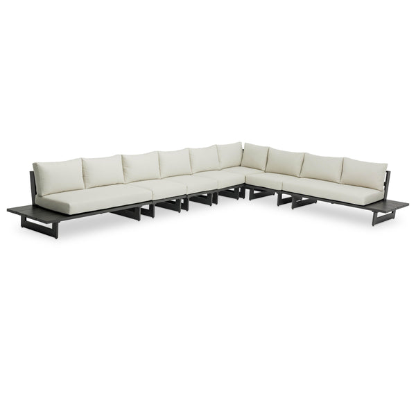 Meridian Maldives Cream Water Resistant Fabric Outdoor Patio Modular Sectional IMAGE 1