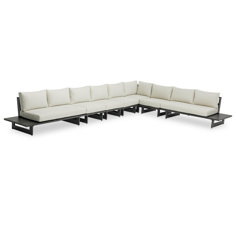 Meridian Maldives Cream Water Resistant Fabric Outdoor Patio Modular Sectional IMAGE 1