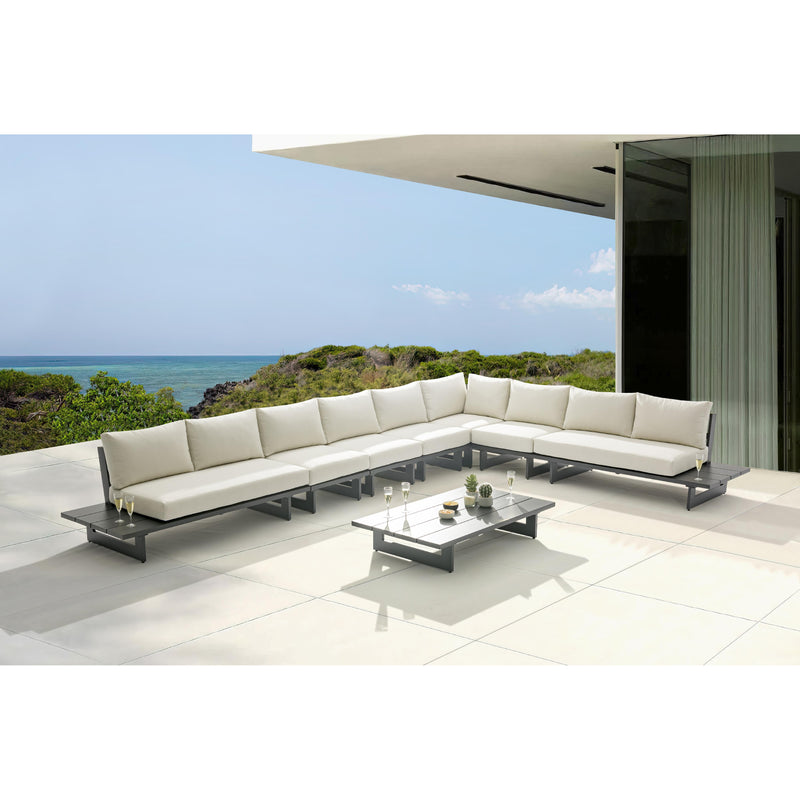 Meridian Maldives Cream Water Resistant Fabric Outdoor Patio Modular Sectional IMAGE 2