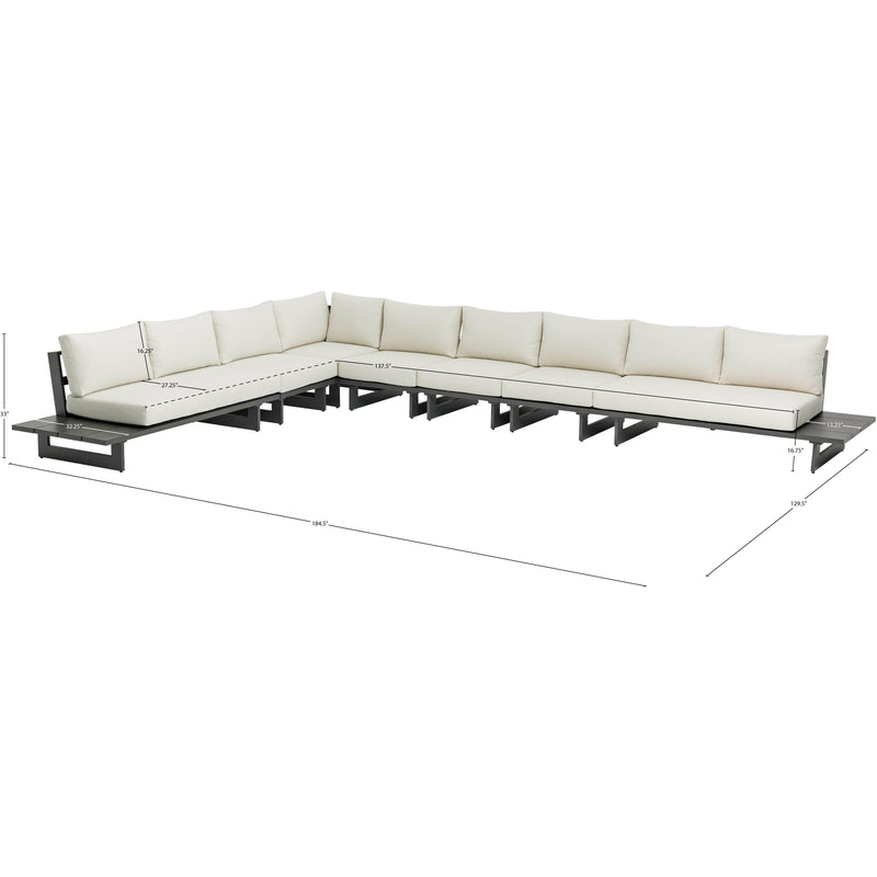 Meridian Maldives Cream Water Resistant Fabric Outdoor Patio Modular Sectional IMAGE 10