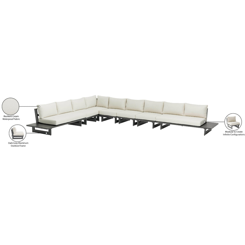 Meridian Maldives Cream Water Resistant Fabric Outdoor Patio Modular Sectional IMAGE 11