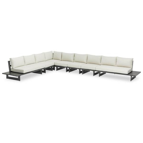 Meridian Maldives Cream Water Resistant Fabric Outdoor Patio Modular Sectional IMAGE 1