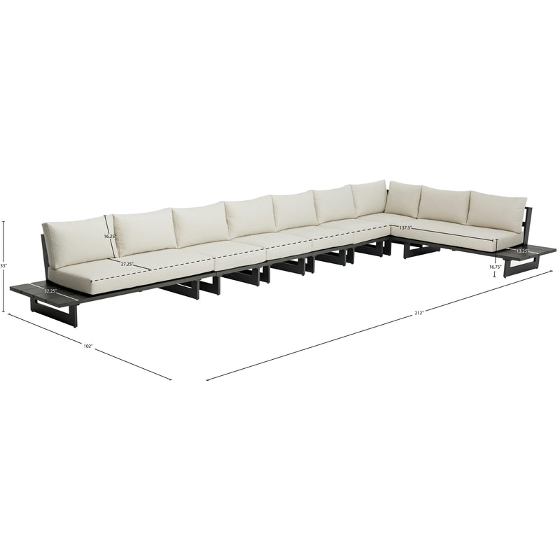 Meridian Maldives Cream Water Resistant Fabric Outdoor Patio Modular Sectional IMAGE 10