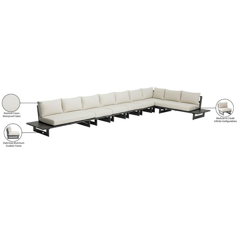 Meridian Maldives Cream Water Resistant Fabric Outdoor Patio Modular Sectional IMAGE 11