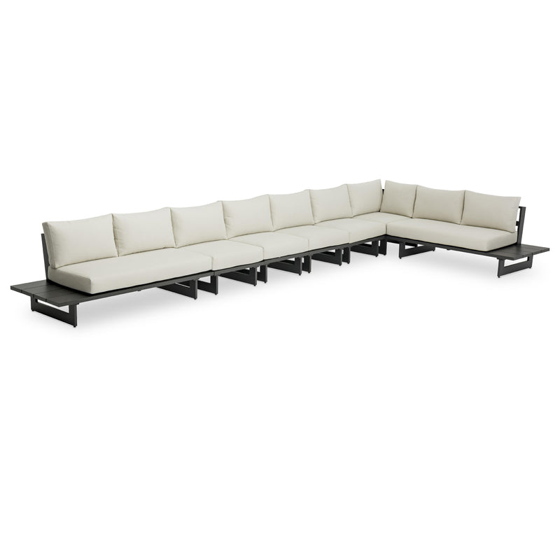 Meridian Maldives Cream Water Resistant Fabric Outdoor Patio Modular Sectional IMAGE 1