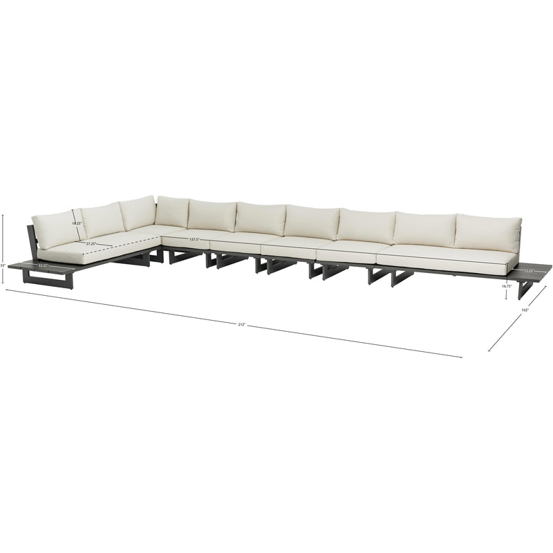 Meridian Maldives Cream Water Resistant Fabric Outdoor Patio Modular Sectional IMAGE 10