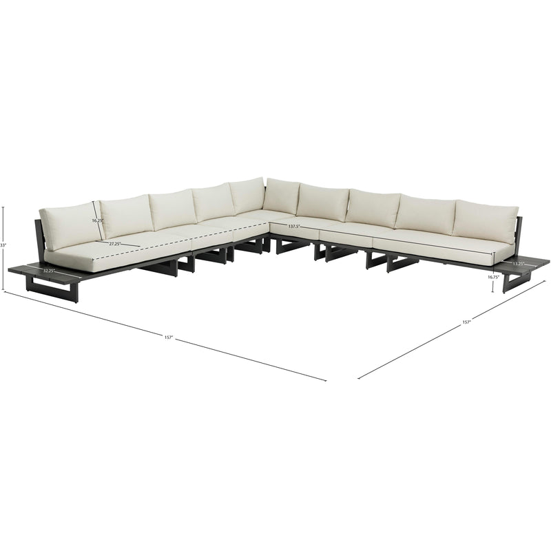 Meridian Maldives Cream Water Resistant Fabric Outdoor Patio Modular Sectional IMAGE 10
