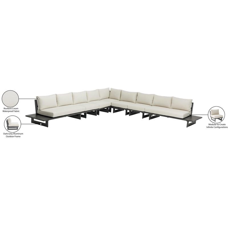 Meridian Maldives Cream Water Resistant Fabric Outdoor Patio Modular Sectional IMAGE 11