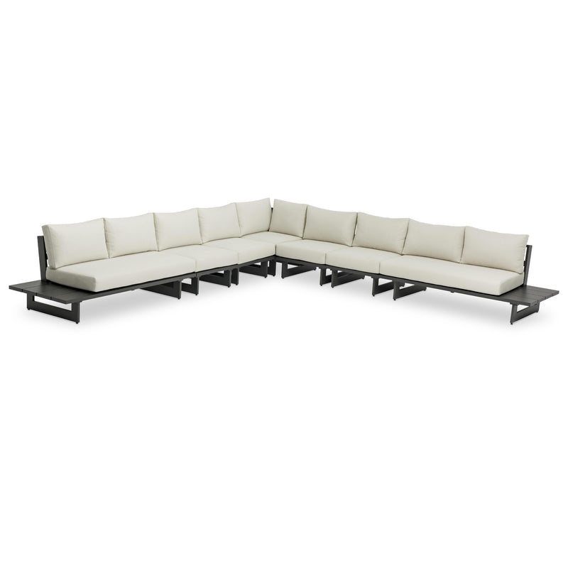 Meridian Maldives Cream Water Resistant Fabric Outdoor Patio Modular Sectional IMAGE 1