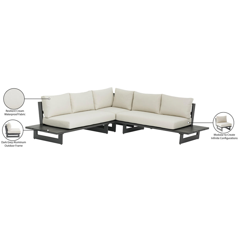 Meridian Maldives Cream Water Resistant Fabric Outdoor Patio Sectional (3 Boxes) IMAGE 11