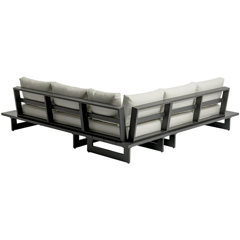 Meridian Maldives Cream Water Resistant Fabric Outdoor Patio Sectional (3 Boxes) IMAGE 3