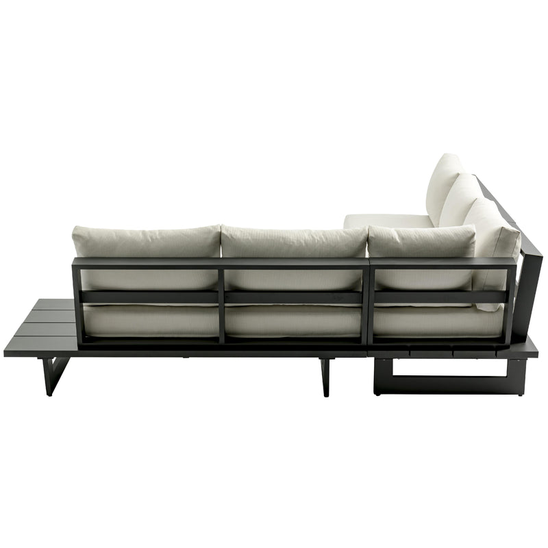 Meridian Maldives Cream Water Resistant Fabric Outdoor Patio Sectional (3 Boxes) IMAGE 4