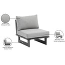 Meridian Maldives Grey Water Resistant Fabric Outdoor Patio Armless Chair IMAGE 12
