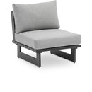 Meridian Maldives Grey Water Resistant Fabric Outdoor Patio Armless Chair IMAGE 1