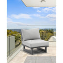 Meridian Maldives Grey Water Resistant Fabric Outdoor Patio Armless Chair IMAGE 2