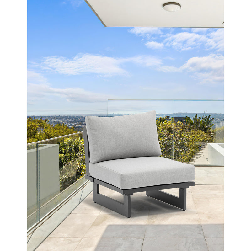 Meridian Maldives Grey Water Resistant Fabric Outdoor Patio Armless Chair IMAGE 2