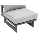 Meridian Maldives Grey Water Resistant Fabric Outdoor Patio Armless Chair IMAGE 7