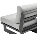 Meridian Maldives Grey Water Resistant Fabric Outdoor Patio Armless Chair IMAGE 8