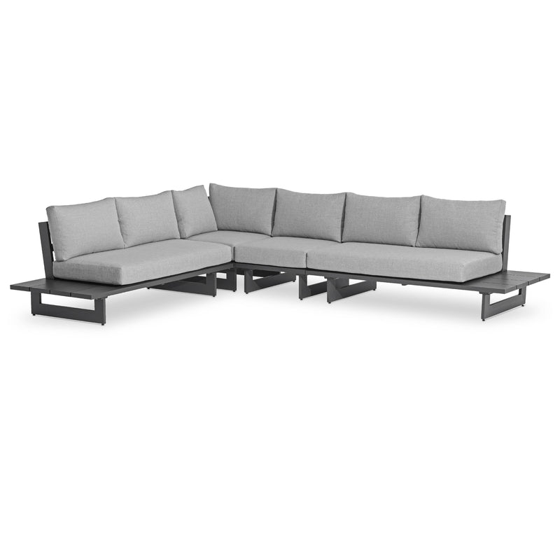 Meridian Maldives Grey Water Resistant Fabric Outdoor Patio Modular Sectional IMAGE 1