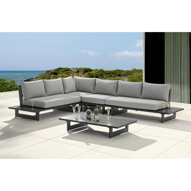 Meridian Maldives Grey Water Resistant Fabric Outdoor Patio Modular Sectional IMAGE 2