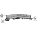 Meridian Maldives Grey Water Resistant Fabric Outdoor Patio Modular Sectional IMAGE 11