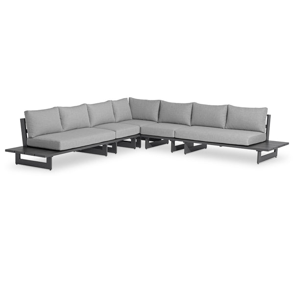 Meridian Maldives Grey Water Resistant Fabric Outdoor Patio Modular Sectional IMAGE 1