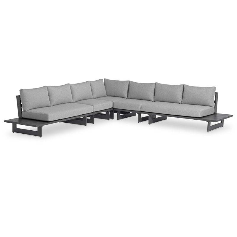 Meridian Maldives Grey Water Resistant Fabric Outdoor Patio Modular Sectional IMAGE 1