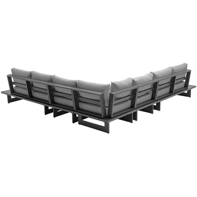 Meridian Maldives Grey Water Resistant Fabric Outdoor Patio Modular Sectional IMAGE 3