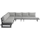 Meridian Maldives Grey Water Resistant Fabric Outdoor Patio Modular Sectional IMAGE 5