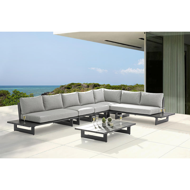 Meridian Maldives Grey Water Resistant Fabric Outdoor Patio Modular Sectional IMAGE 2