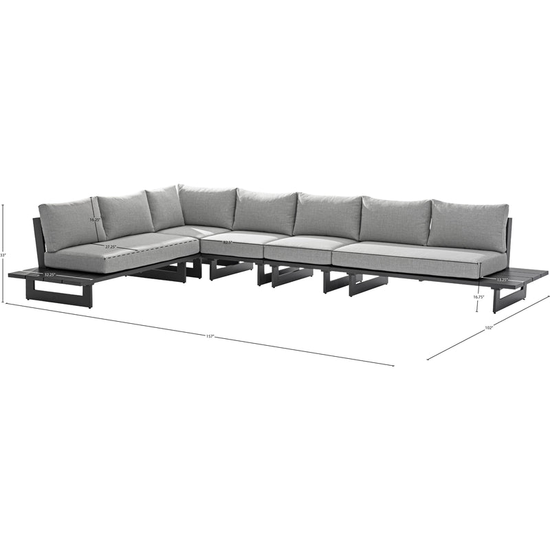 Meridian Maldives Grey Water Resistant Fabric Outdoor Patio Modular Sectional IMAGE 10