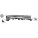 Meridian Maldives Grey Water Resistant Fabric Outdoor Patio Modular Sectional IMAGE 11