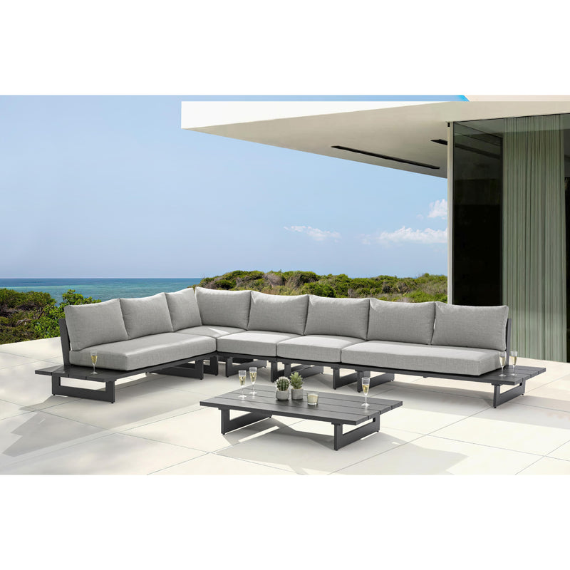 Meridian Maldives Grey Water Resistant Fabric Outdoor Patio Modular Sectional IMAGE 2
